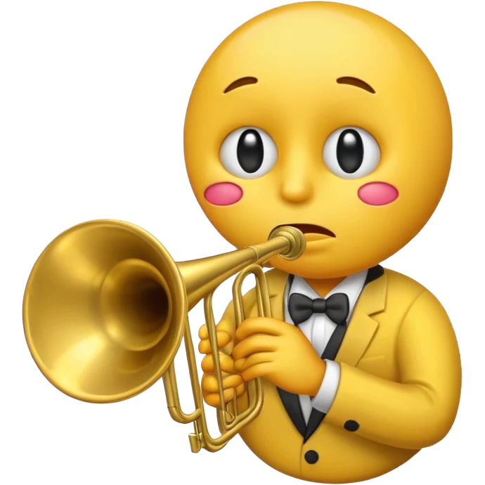 Emoji triste tocando el trombón emoji