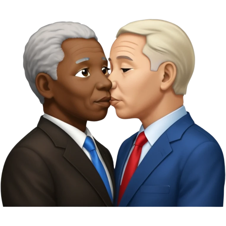 (Nelson Mandela) kissing (Benjamin Netanyahu) emoji