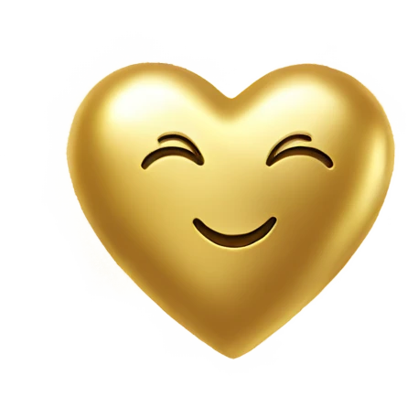 gold heart with sparkle emoji