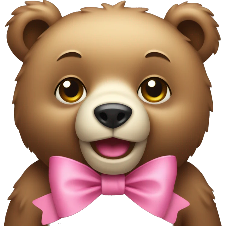 bear with pink bow emoji