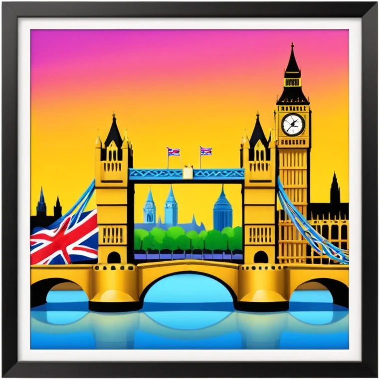 london bridge and big ben in apple emoji style emoji