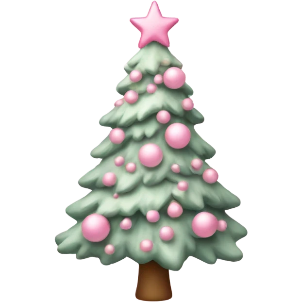 pastel pink christmas tree emoji