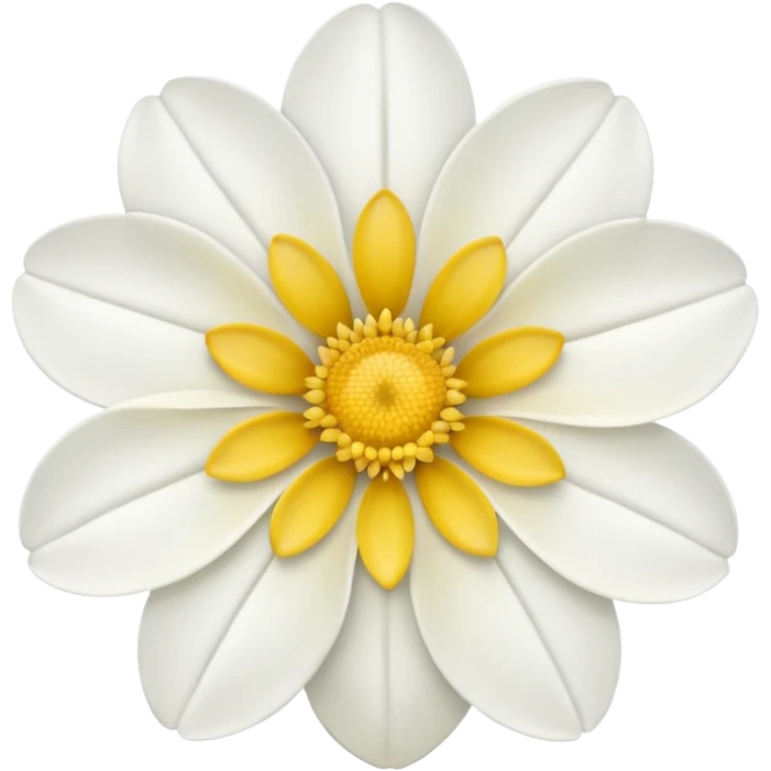 White flower with yellow in the middle  emoji