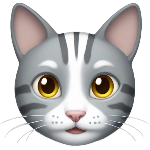 Grey/Gray cat with white stripes  emoji