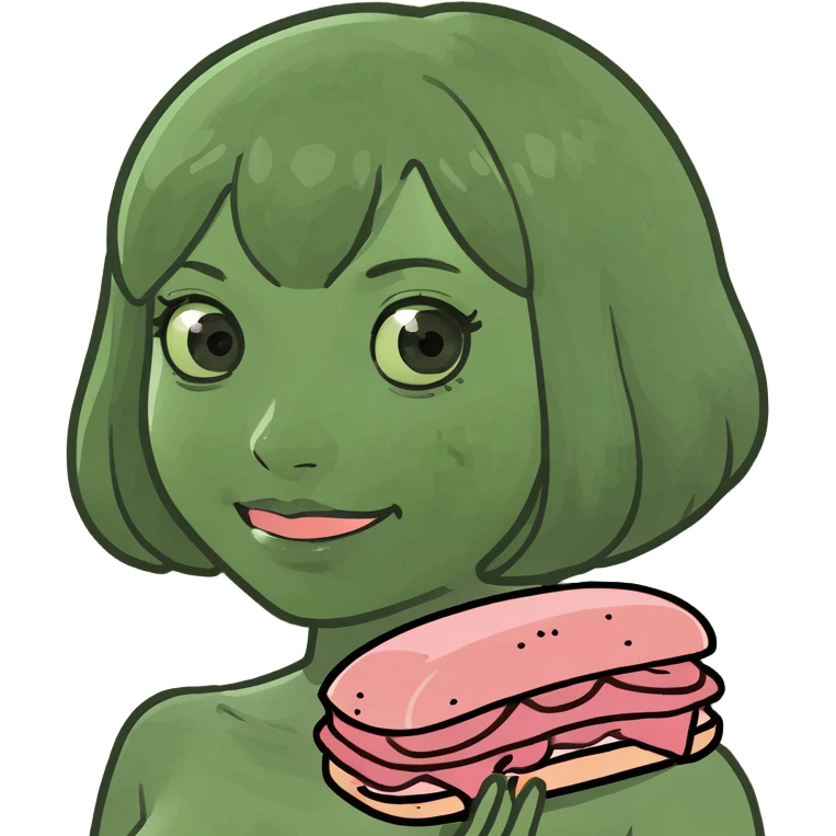 kawaii lady with spam meat   emoji