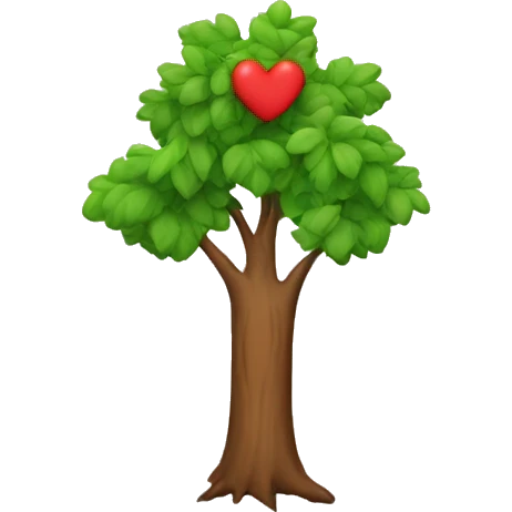 tree with heart leaves emoji