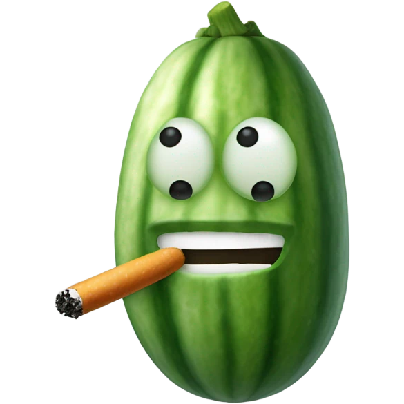 Cucumber smoking emoji