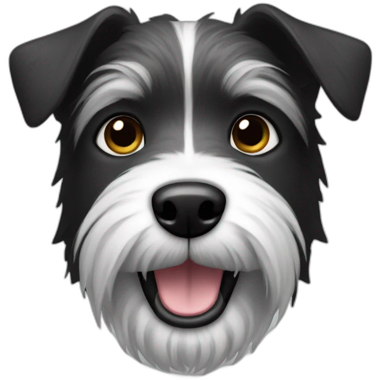 terrier face black with grey mouth fur emoji