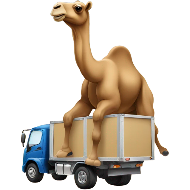 Camel Joe driving a battery truck emoji