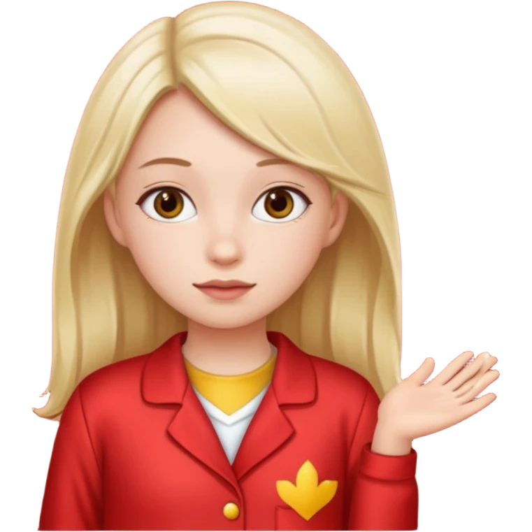 A blogger girl in red pajamas emoji