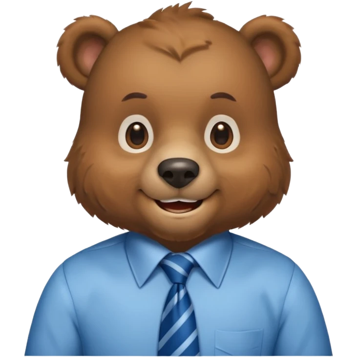 bear with shirt and blue tie emoji