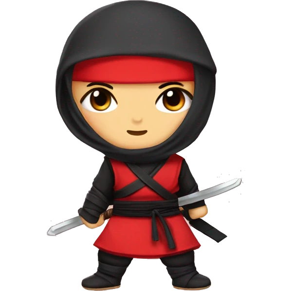 A chibi kawai Ninja with red headband emoji