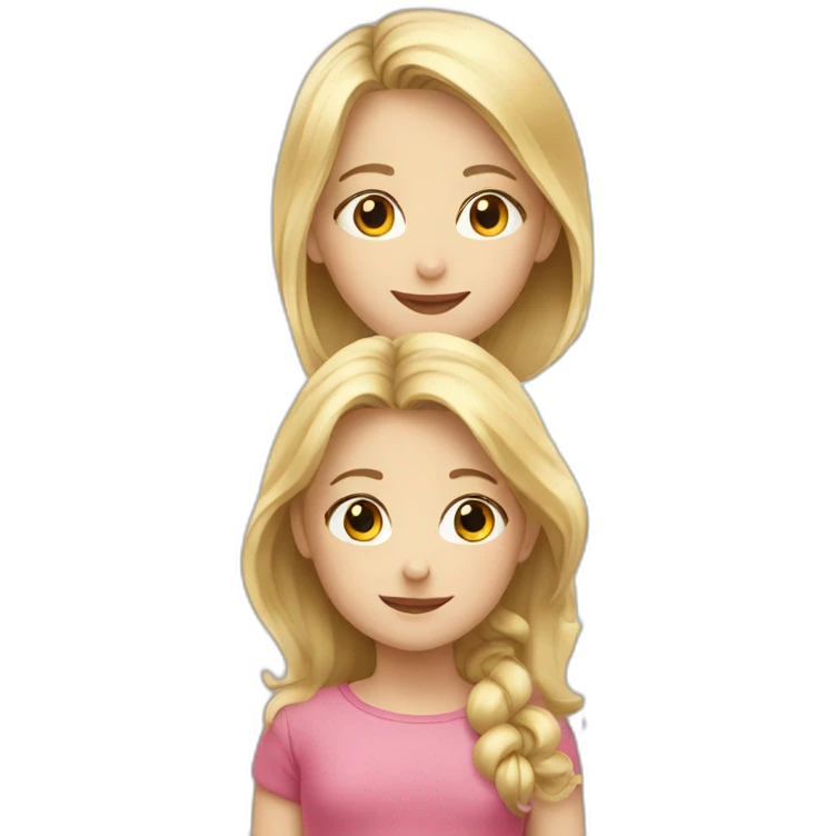 child with blond girls help other person emoji