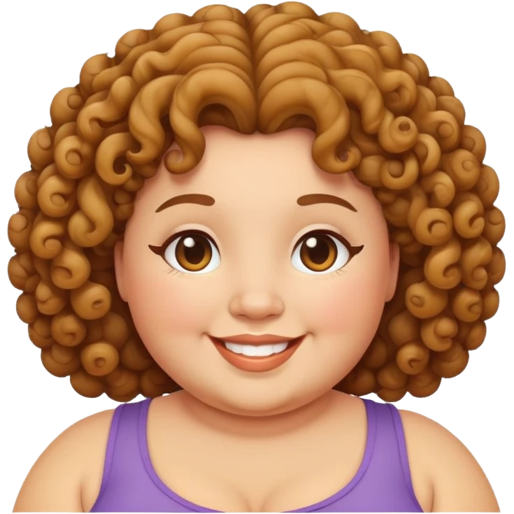 Chubby mama with curly hair emoji