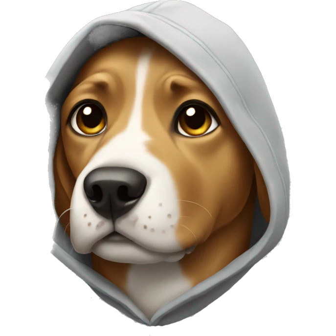 Dog wearing a hoodie emoji