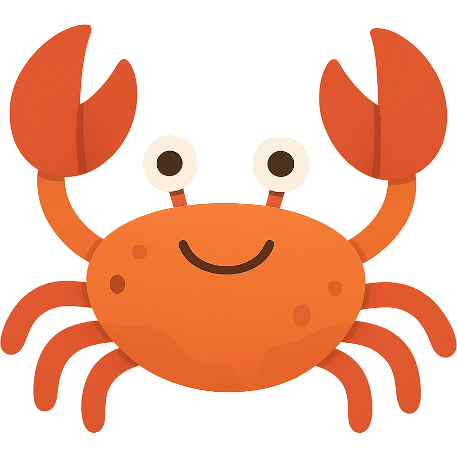 flat toon style crab emoji