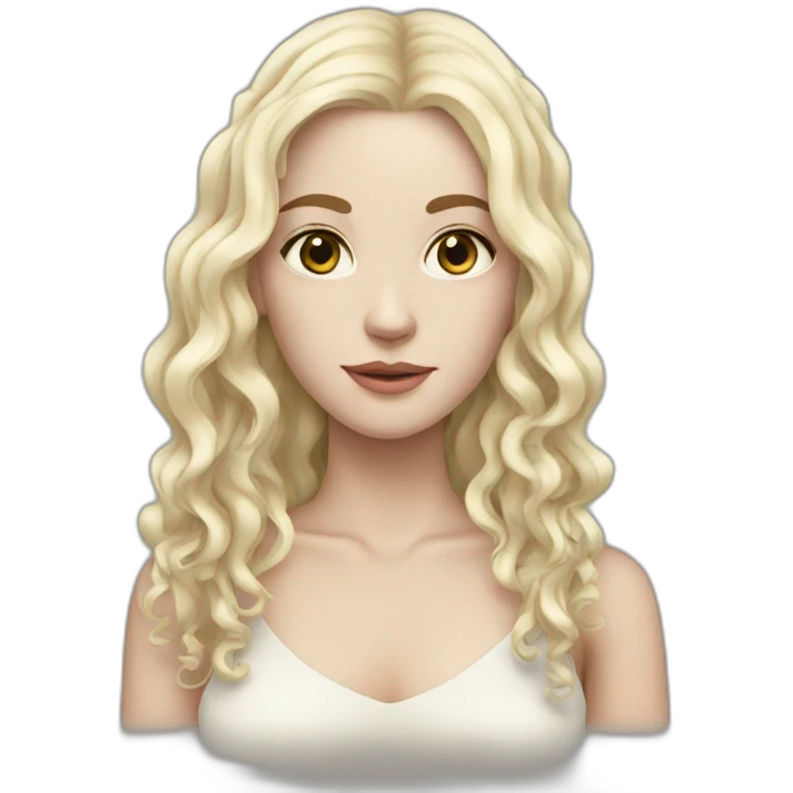 Very Thin pale woman very long black hair curly  emoji