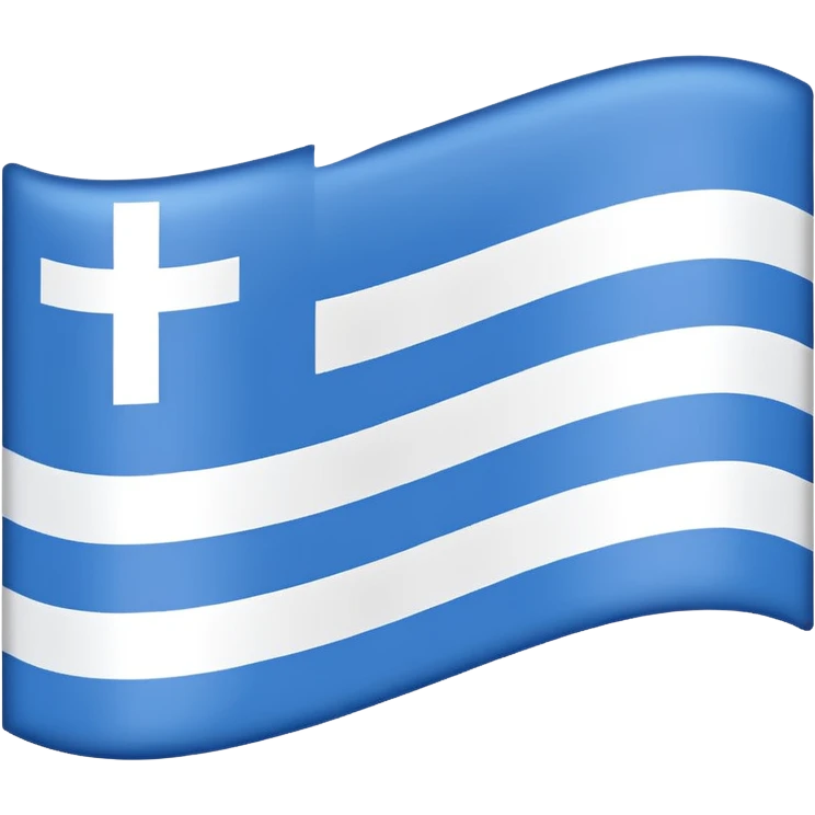 emoji Flag with 3 simple  horizontal lines: white, blue, white, equal one to another emoji
