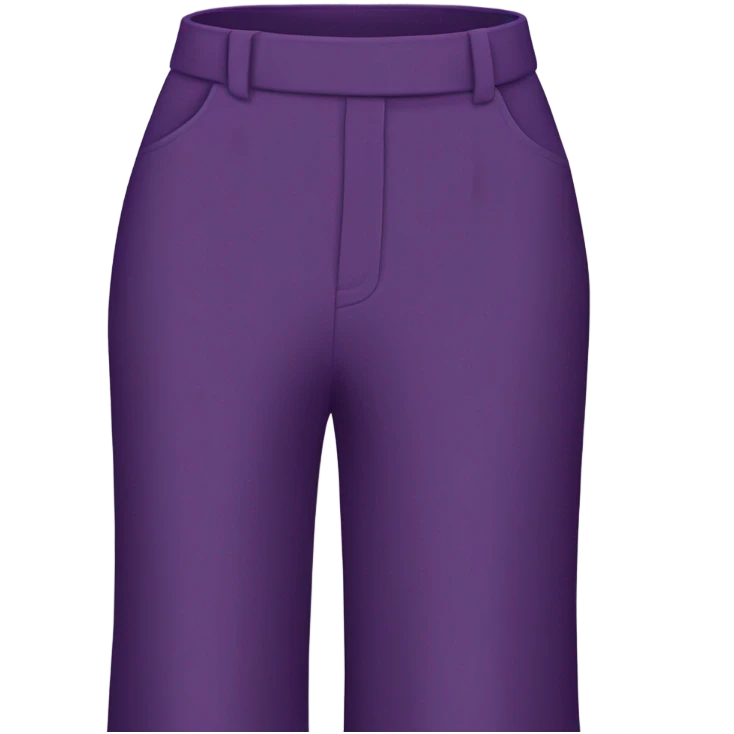 Realistic isolated pair of high waist long wide leg dressy casual pants in purple emoji