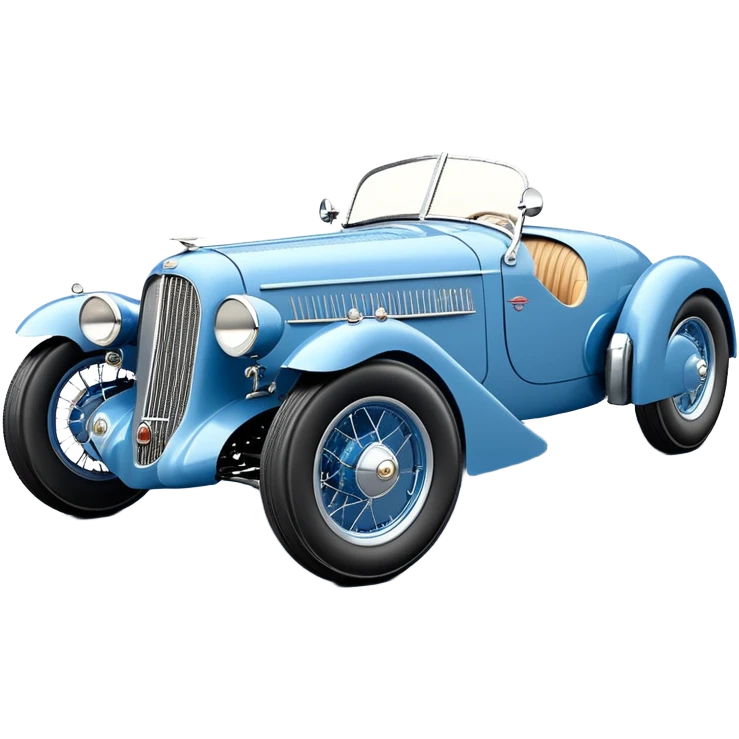  Hazy-blue Fenderless extended-wheelbase 1936 luxury racing Cord lowered powerful V-8 engined racing car featuring advanced rugged 4 wheel independent suspension, power steering, disc brakes, small leather covered steering wheel, side mounted cowl exhaust  emoji