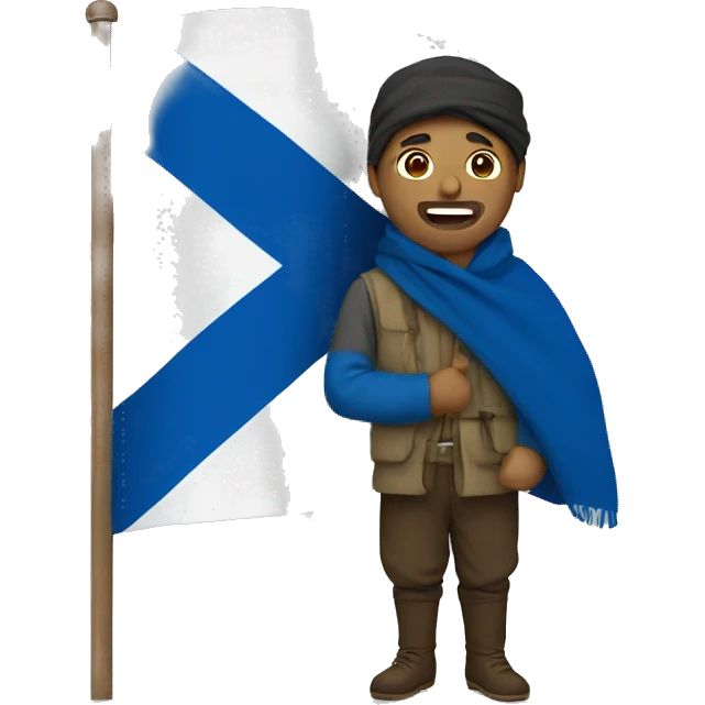man with Qazaq flag emoji