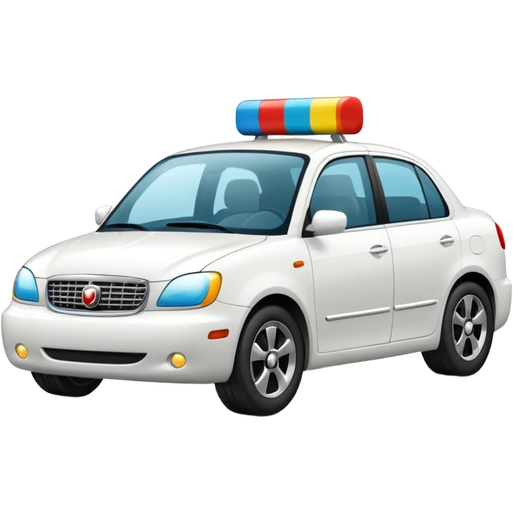 Auto blanco yendo al cine emoji