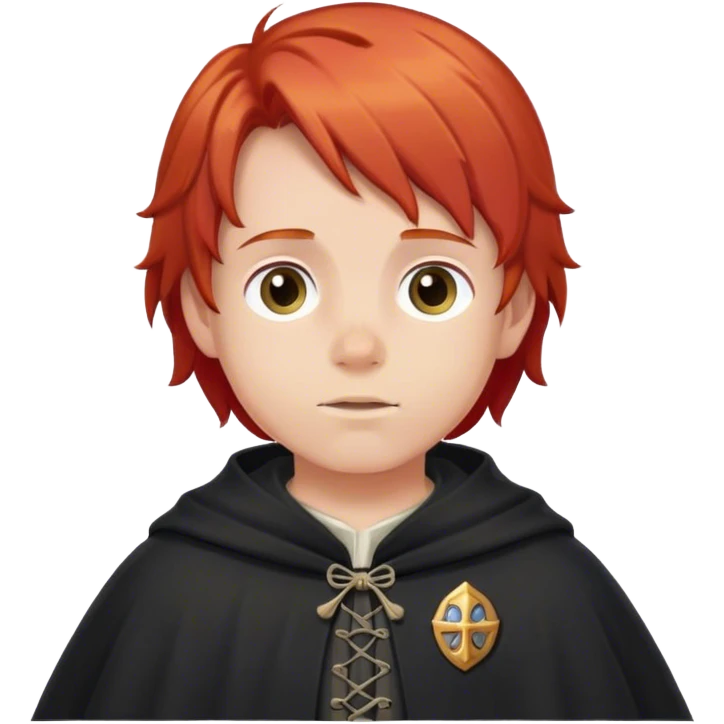 boy red hair in pilgrim medieval cloak without hat emoji