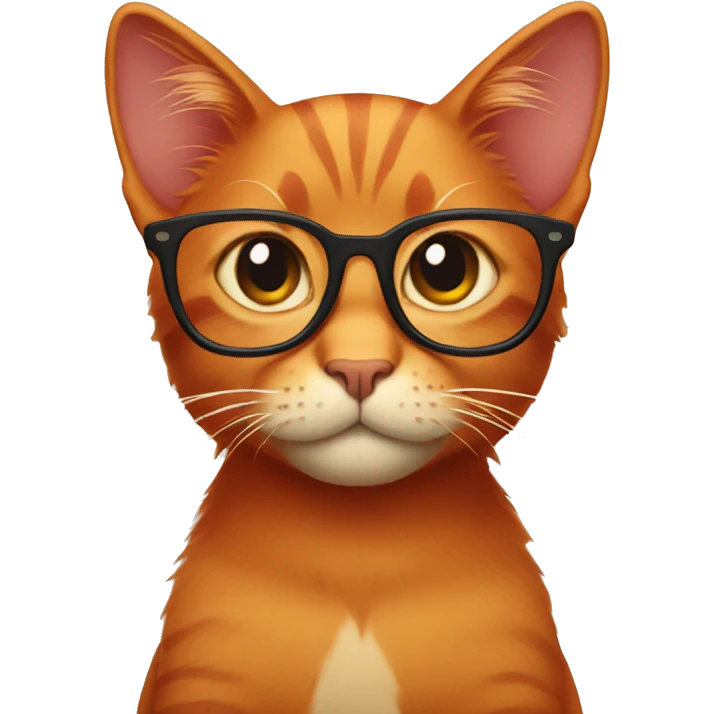 Red cat with glasses emoji
