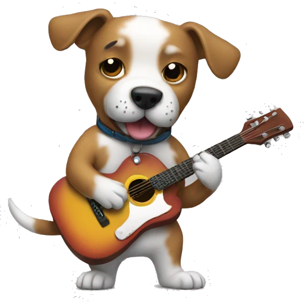 dog playing guitar emoji