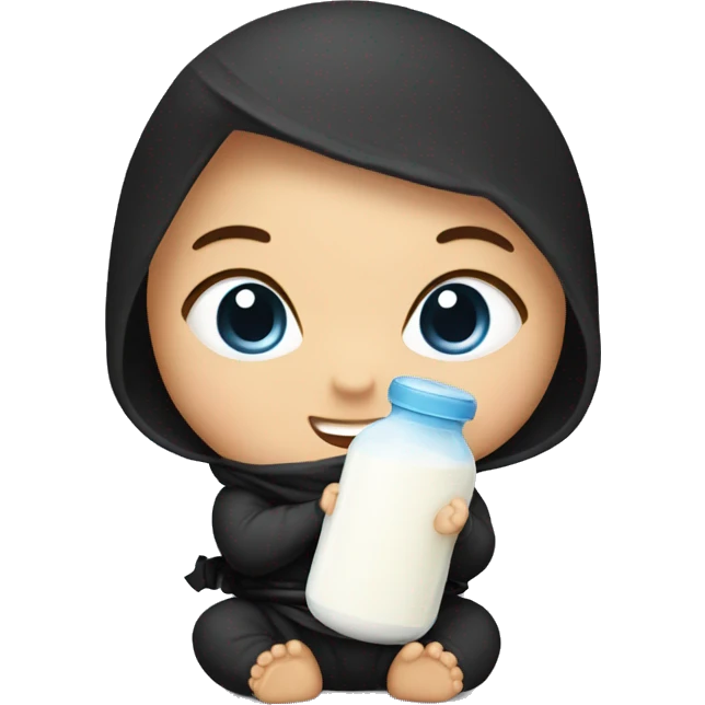 baby ninja with milk bottle  emoji