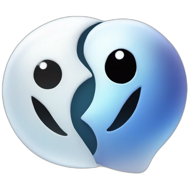 a female ghost and a male ghost flying as a Ying yang emoji