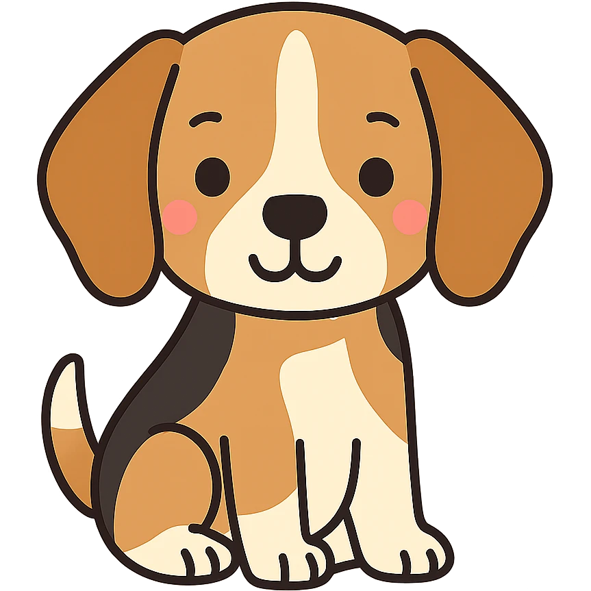 cute flat toon beagle vector emoji