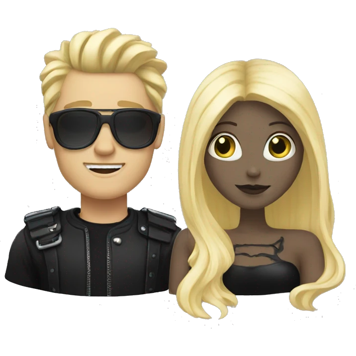 husband with blonde goth wife emoji