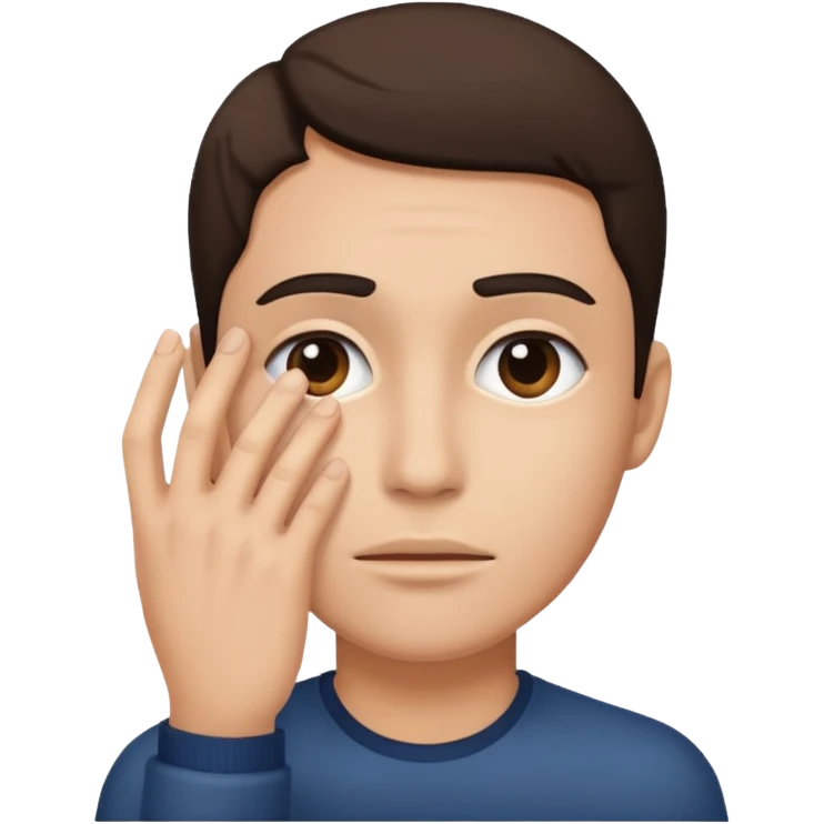 face with hand in front of face dramatic  emoji