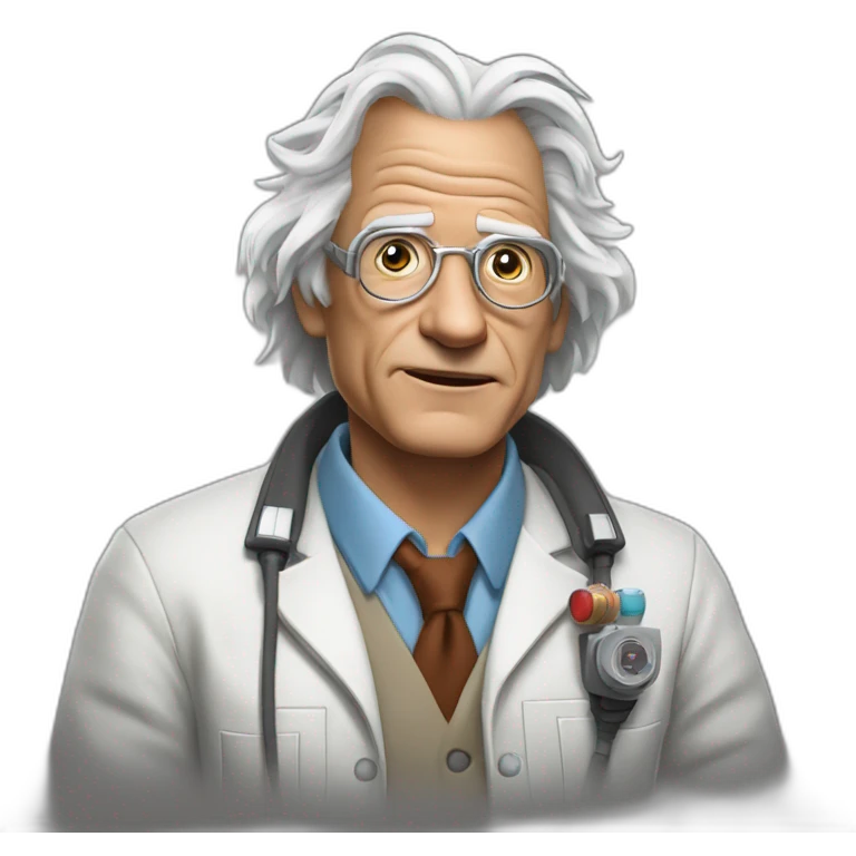 no glasses doc brown back to the future emoji