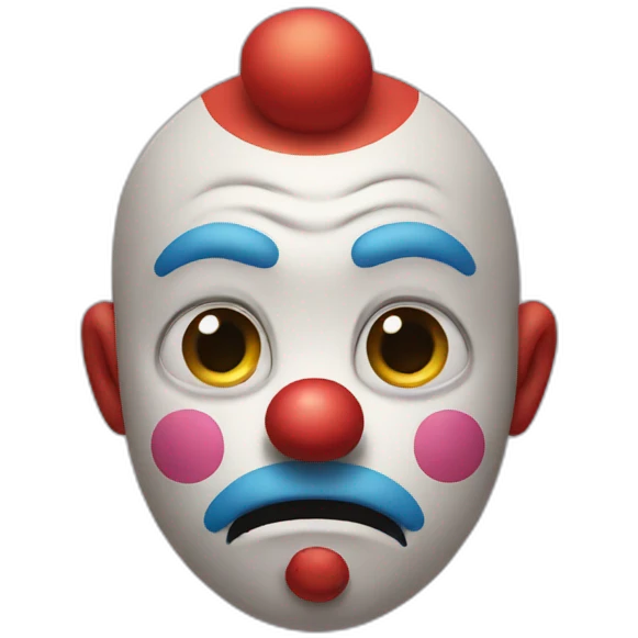 a sad face clown emoji