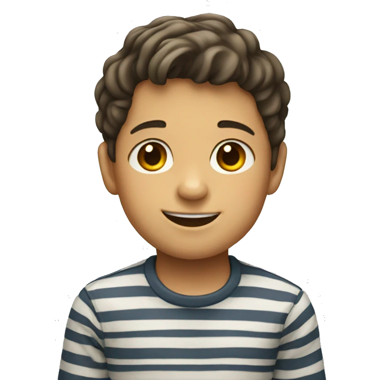 smiling boy in striped shirt emoji