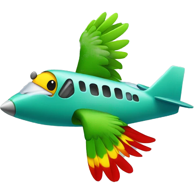 Parrot with airplane engines emoji