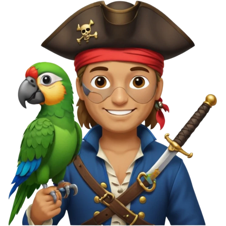pirate and parrot emoji