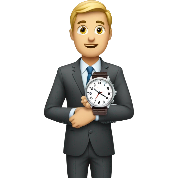 Businessman checking the time on his watch emoji