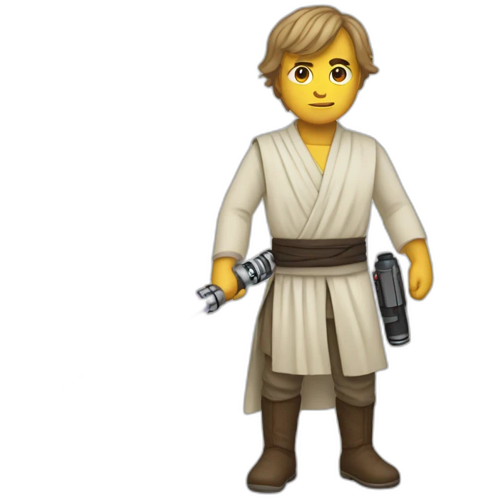 Luk Skywalker with lightsaber emoji
