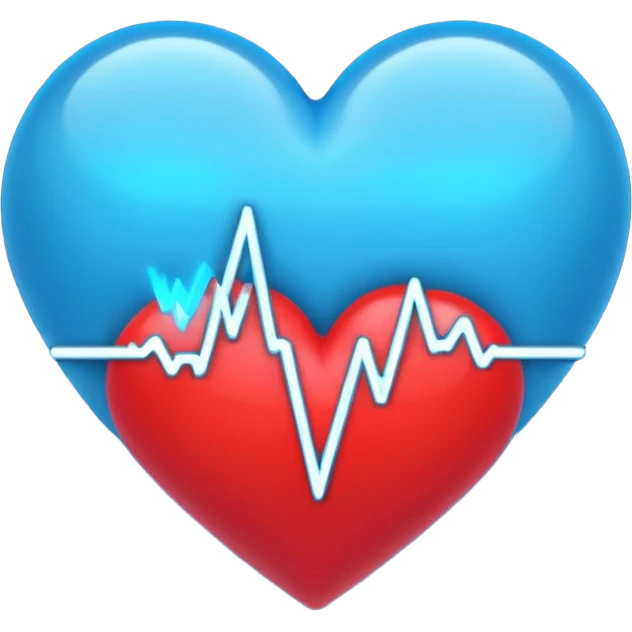 Heart with blue heartbeat emoji