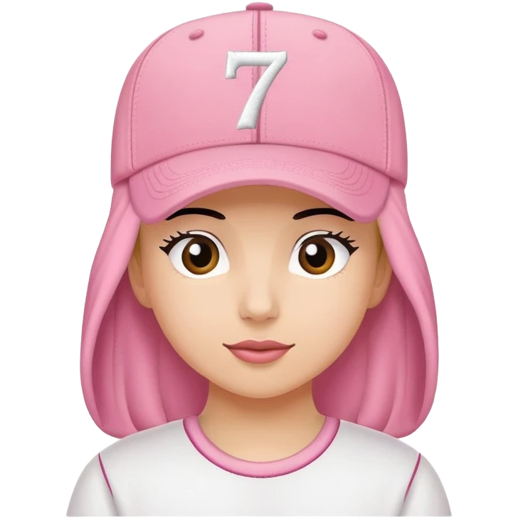 pink cap with number “7” on it emoji