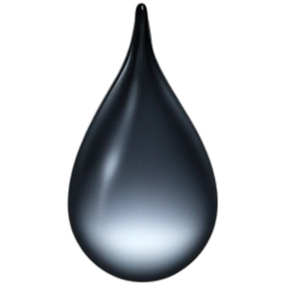 a black droplet using a turned-down-for-what' glass emoji