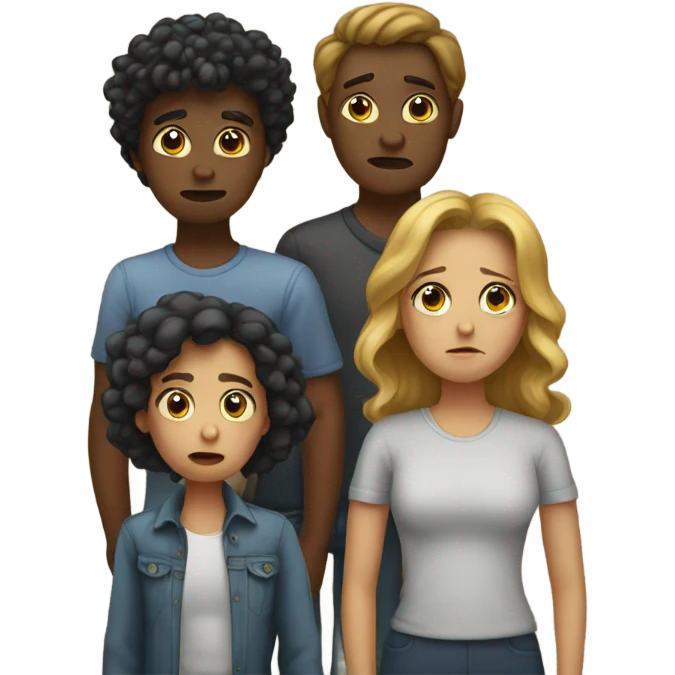 Group of sad people  standing emoji