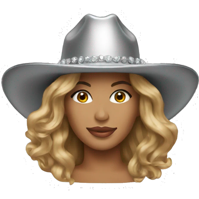 beyonce with a silver cowboy hat emoji emoji