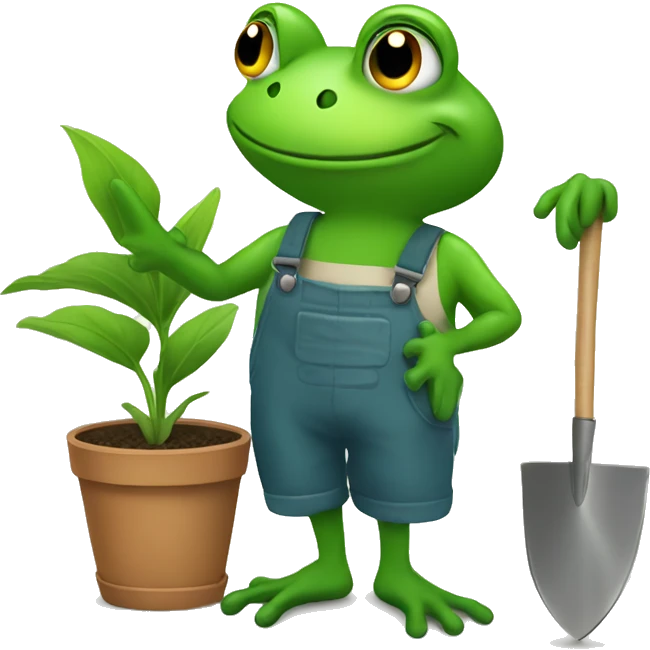 proud frog gardening emoji
