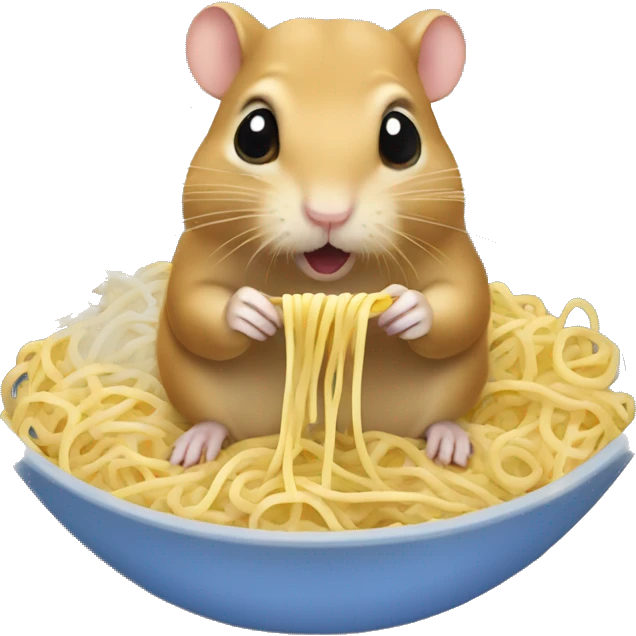 Gerbil eating noodles  emoji