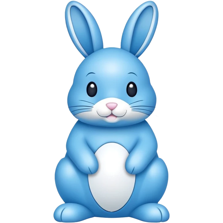 blue minimalist easter bunny, simple design emoji