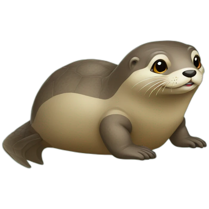 Loutre sur un tortue emoji
